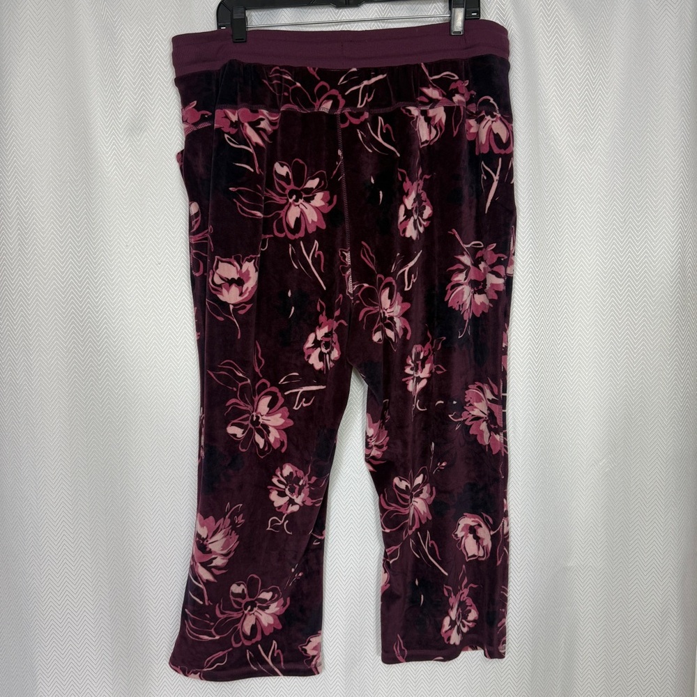 LuLaRoe Cozy Crystal Velour Kick-Flare Crop Lounge Pant Size 2X - Picture 7 of 7